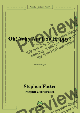 page one of S. Foster-Oh!Why Am I So Happy?,in B flat Major 