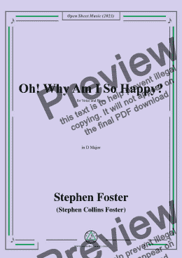 page one of S. Foster-Oh!Why Am I So Happy?,in D Major 