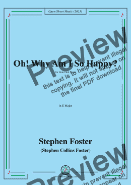 page one of S. Foster-Oh!Why Am I So Happy?,in E Major 