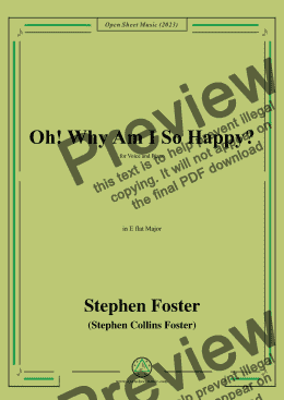 page one of S. Foster-Oh!Why Am I So Happy?,in E flat Major 