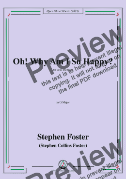 page one of S. Foster-Oh!Why Am I So Happy?,in G Major 