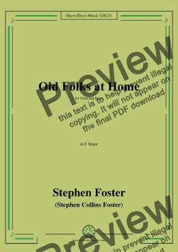 page one of S. Foster-Old Folks at Home,in E Major 