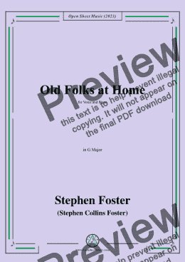 page one of S. Foster-Old Folks at Home,in G Major 