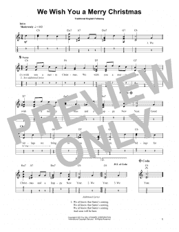 page one of We Wish You A Merry Christmas (Mandolin Tab)