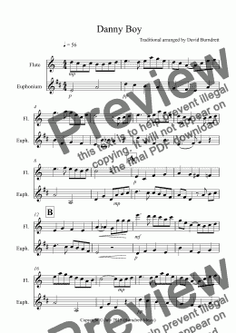 page one of Danny Boy for Flute and Euphonium Duet