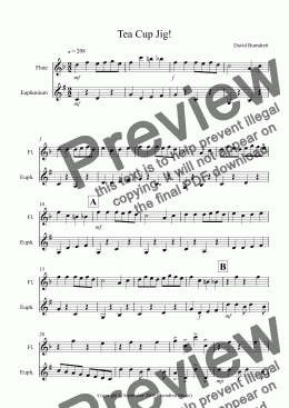 page one of Tea Cup Jig! for Flute and Euphonium Duet