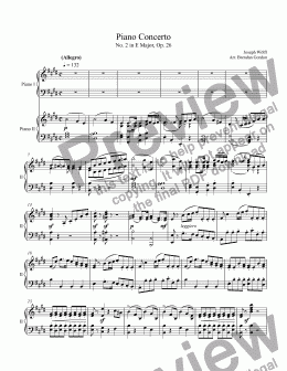 page one of Piano Concerto No. 2 in E by Joseph Wölfl, 2-piano score