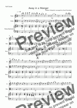 page one of Away in a Manger for Flute and Viola Duet