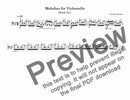 page one of Melodies for Violoncello, "Melody No.1"