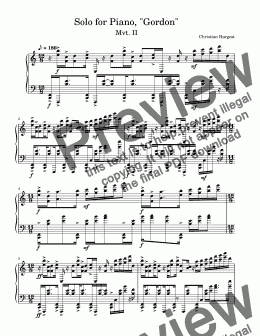 page one of Solo for Piano, "Gordon"