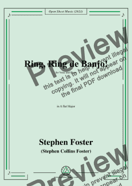 page one of S. Foster-Ring,Ring de Banjo!,in A flat Major