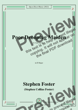 page one of S. Foster-Poor Drooping Maiden,in B Major