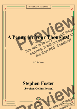 page one of S. Foster-A Penny for Your Thoughts!,in G flat Major