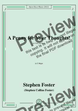 page one of S. Foster-A Penny for Your Thoughts!,in E Major