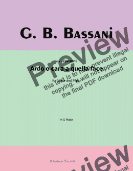 page one of G. B. Bassani-Ardo o cara a quella face,in G Major