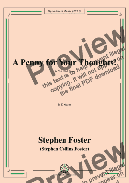 page one of S. Foster-A Penny for Your Thoughts!,in D Major