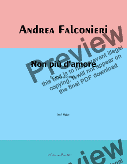 page one of Falconieri-Non piu d'amore,in A Major