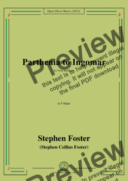 page one of S. Foster-Parthenia to Ingomar,in F Major