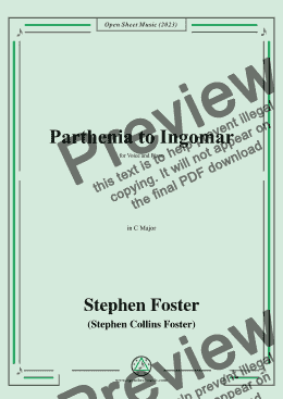 page one of S. Foster-Parthenia to Ingomar,in C Major