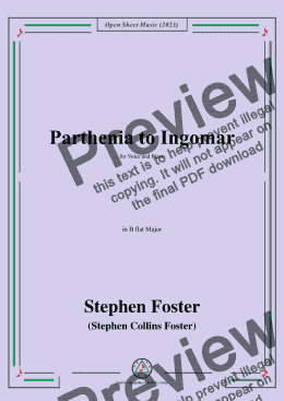 page one of S. Foster-Parthenia to Ingomar,in B flat Major