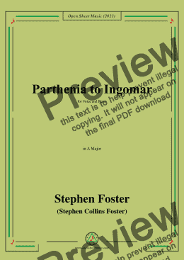 page one of S. Foster-Parthenia to Ingomar,in A Major