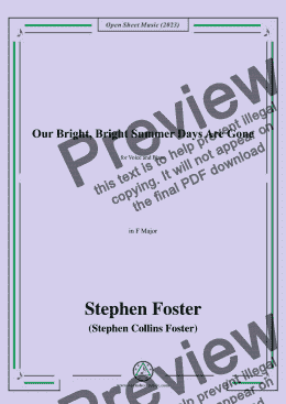 page one of S. Foster-Our Bright,Bright Summer Days Are Gone,in F Major