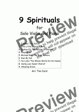 page one of 9 Spirituals for Solo Violin and Piano