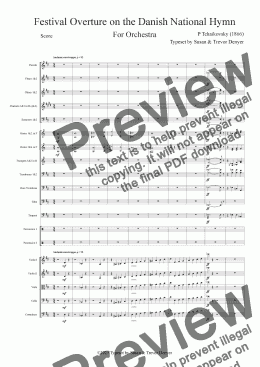 page one of Festival Overture on the Danish National Hymn - Tchaikovsky - Score