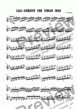 page one of Jazz-ambient for violin solo