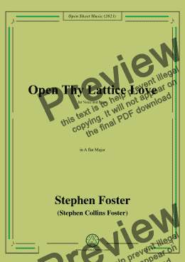 page one of S. Foster-Open Thy Lattice Love,in A flat Major