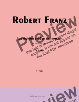 page one of R. Franz-Aus meinen groβen Schmerzen, in F Major