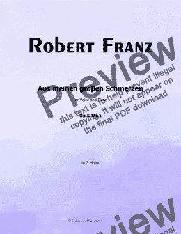 page one of R. Franz-Aus meinen groβen Schmerzen, in G Major