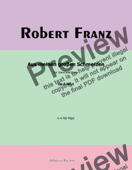 page one of R. Franz-Aus meinen groβen Schmerzen, in A flat Major