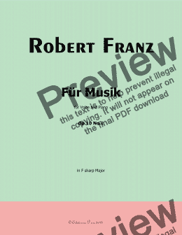 page one of R. Franz-Fur Musik, in F sharp Major