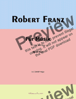 page one of R. Franz-Fur Musik, in C sharp Major