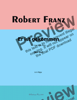 page one of R. Franz-Er ist gekommen, in A Major