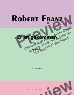 page one of R. Franz-Er ist gekommen, in B flat Major