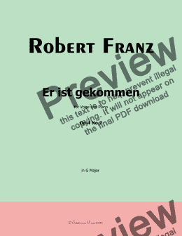 page one of R. Franz-Er ist gekommen, in G Major