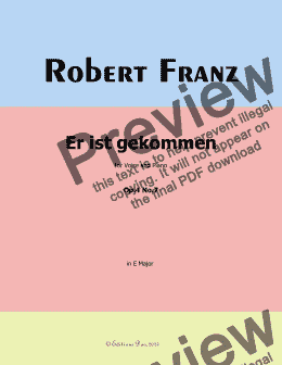 page one of R. Franz-Er ist gekommen, in E Major