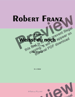 page one of R. Franz-Weisst du noch,in c minor