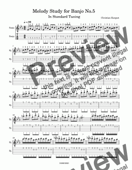 page one of Melody Study for Banjo No.5