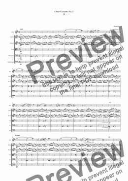 page one of Oboe Concerto No.3. 2nd movement