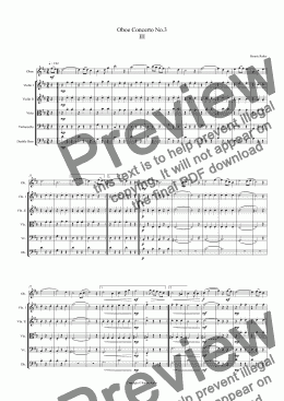 page one of Oboe Concerto No.3. 3rd movement