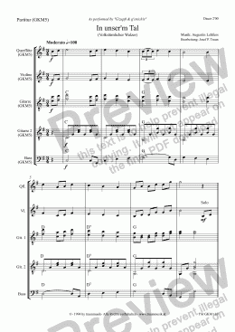 page one of In unser'm Tal (GKM5/Score & Parts)