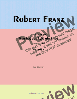 page one of R. Franz-Nun hat das Leid ein Ende,in e flat minor