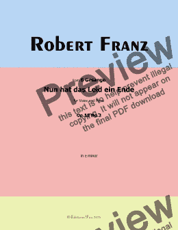 page one of R. Franz-Nun hat das Leid ein Ende,in e minor