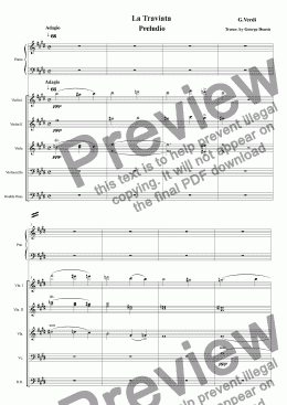 page one of La traviata - Prelude (piano - string orchestra)