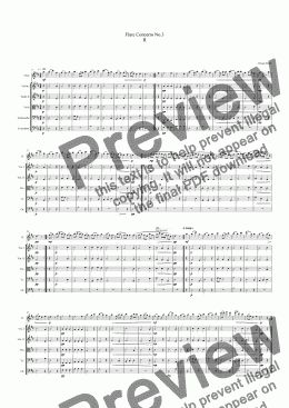 page one of Flute Concerto No.3. 2nd  movement