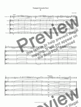 page one of Trumpet Concerto No.4. 2nd movement