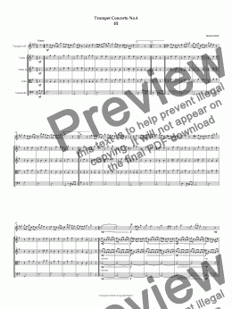 page one of Trumpet Concerto No.4. 3rd movement